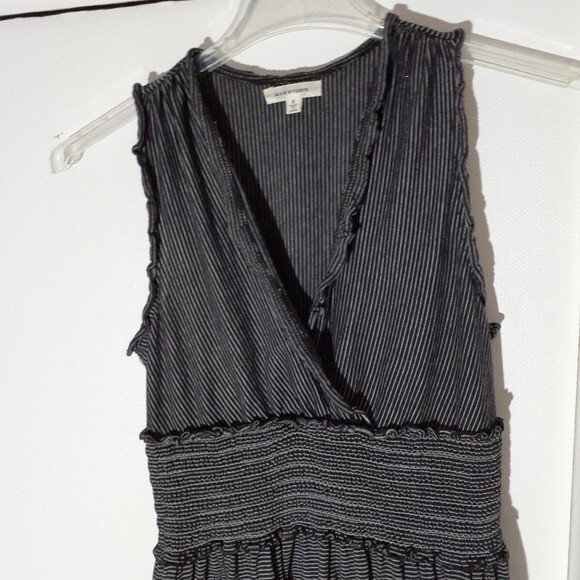 Max studio ruffle layered dress black small s summer sundress soft knit - Picture 1 of 8